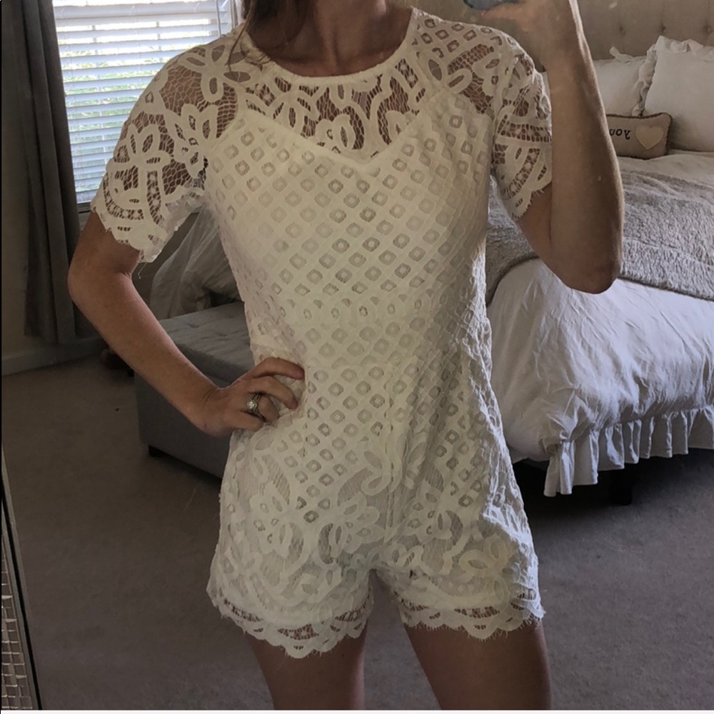 White lace romper